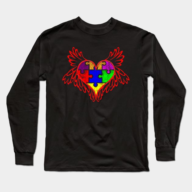 Beautiful Autism Angel Heart Long Sleeve T-Shirt by chiinta